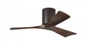 Irene Hugger DC-ceiling fan Ø 107 cm, textured bronze, 3 walnut finish wooden blades