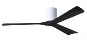 Irene Hugger DC-ceiling fan Ø 152 cm, white, 3 black finish wooden blades