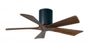 Irene Hugger DC-ceiling fan Ø 107 cm, black, 5 walnut finish wooden blades