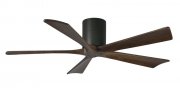 Irene Hugger DC-ceiling fan Ø 132 cm, black, 5 walnut finish wooden blades