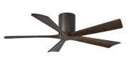 Irene Hugger DC-ceiling fan Ø 132 cm, textured bronze, 5 walnut finish wooden blades
