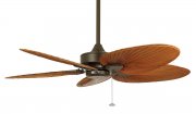 Windpointe ceiling fan, oil-rubbed bronze/5 natural palm leaf blades red-brown