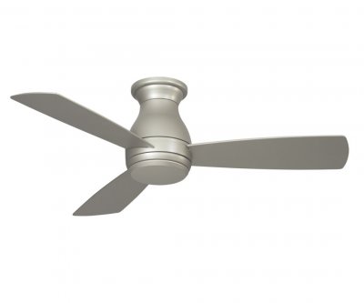 Hugh Hugger ceiling fan Ø 112 cm with/without light, brushed nickel, for WET location