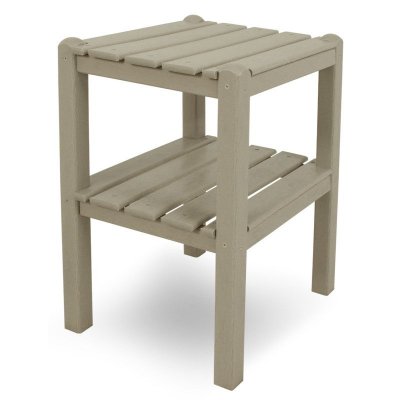 Two Shelf Side Table , HDPE plastic lumber, sand