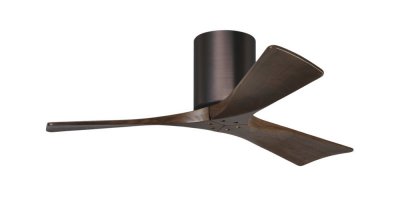 Irene Hugger DC-ventilador de techo Ø 107 cm, bronze cepillado, 3 aspas de madera de color nogal