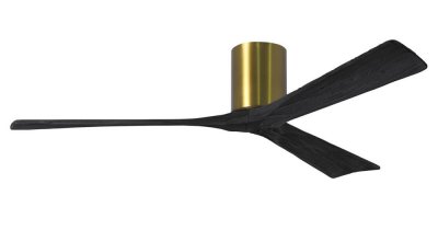 Irene Hugger DC-ventilador de techo Ø 152 cm, latón cepillado, 3 aspas de madera de color negro