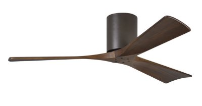 Irene Hugger DC-ventilador de techo Ø 132 cm, bronce oscuro, 3 aspas de madera de color nogal
