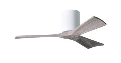 Irene Hugger DC-ceiling fan Ø 107 cm, white, 3 barn wood finish wooden blades