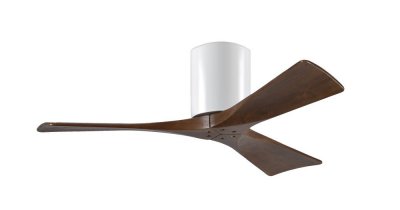 Irene Hugger DC-ventilador de techo Ø 107 cm, blanco, 3 aspas de madera de color nogal