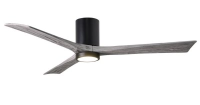 Irene Hugger DC-ceiling fan Ø 152 cm with LED light-kit, black, 3 barn wood finish wooden blades