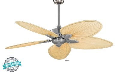 Windpointe ceiling fan Menorca - limited Edition, pewter, palm leaf blades